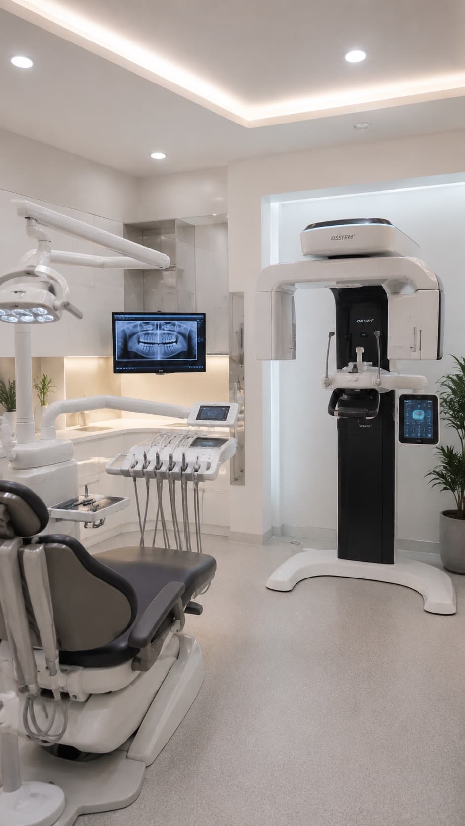 Dental records and imaging on a clinic screen
