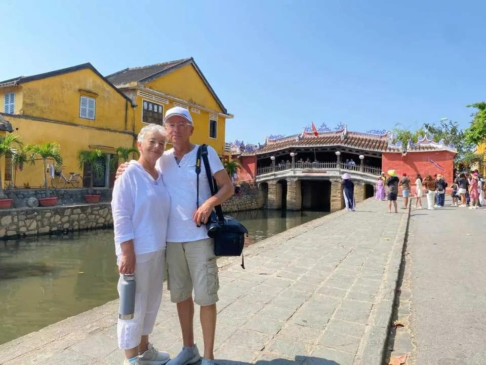 Couple at the Hoi An Japanese Bridge