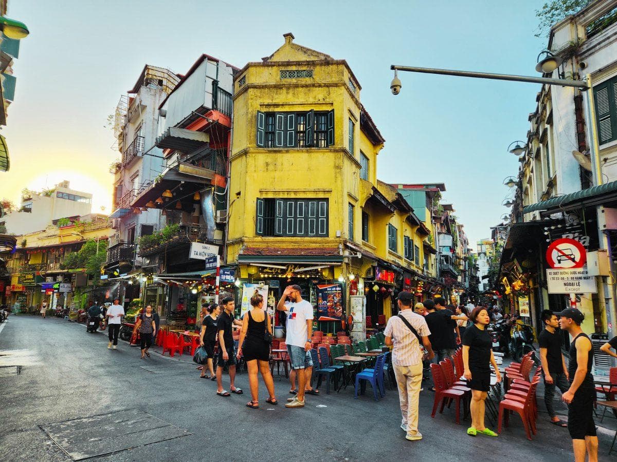 A lively street in Hanoi's Old Quarter