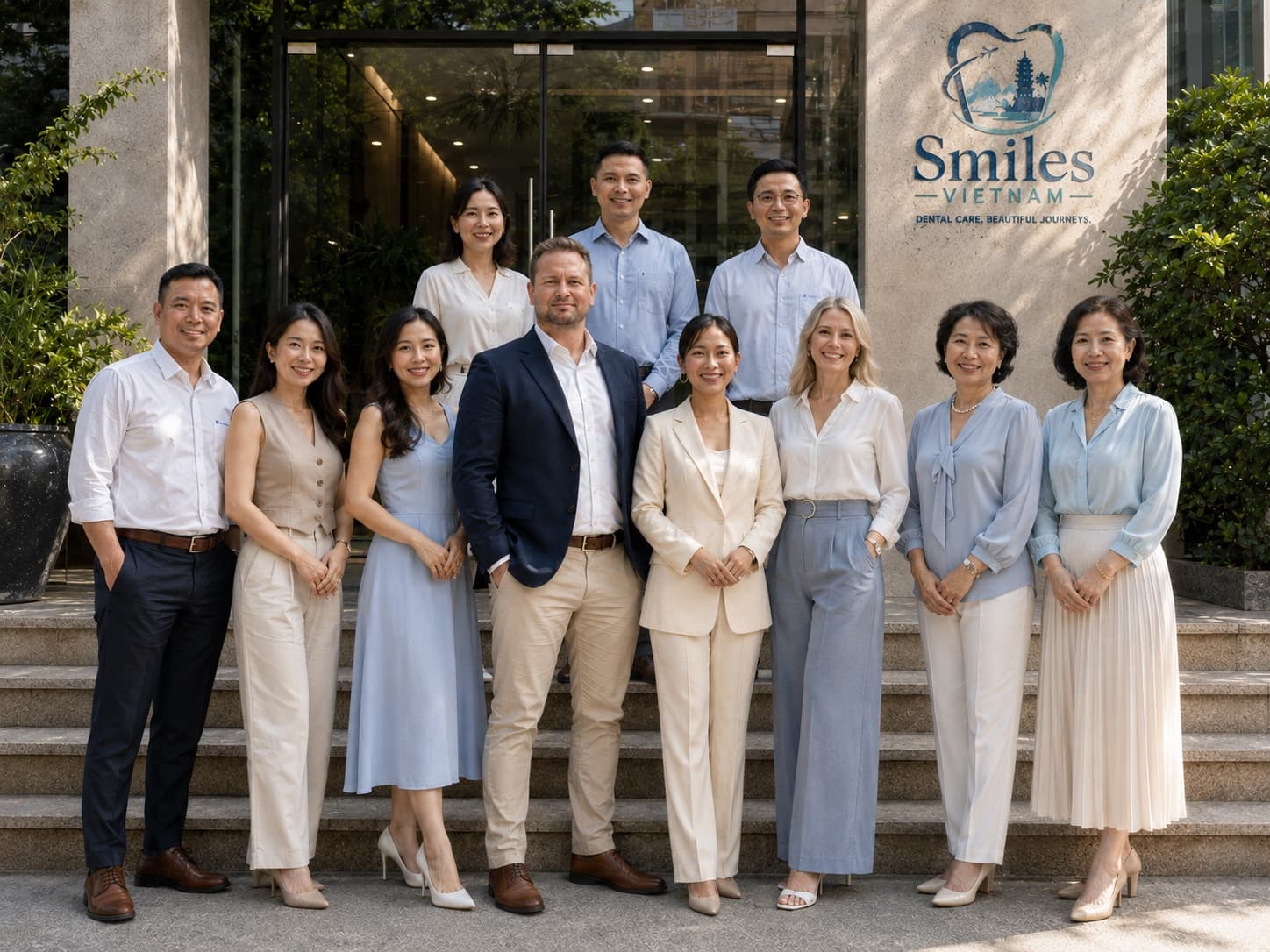 The Smiles Vietnam team outside our Hanoi office